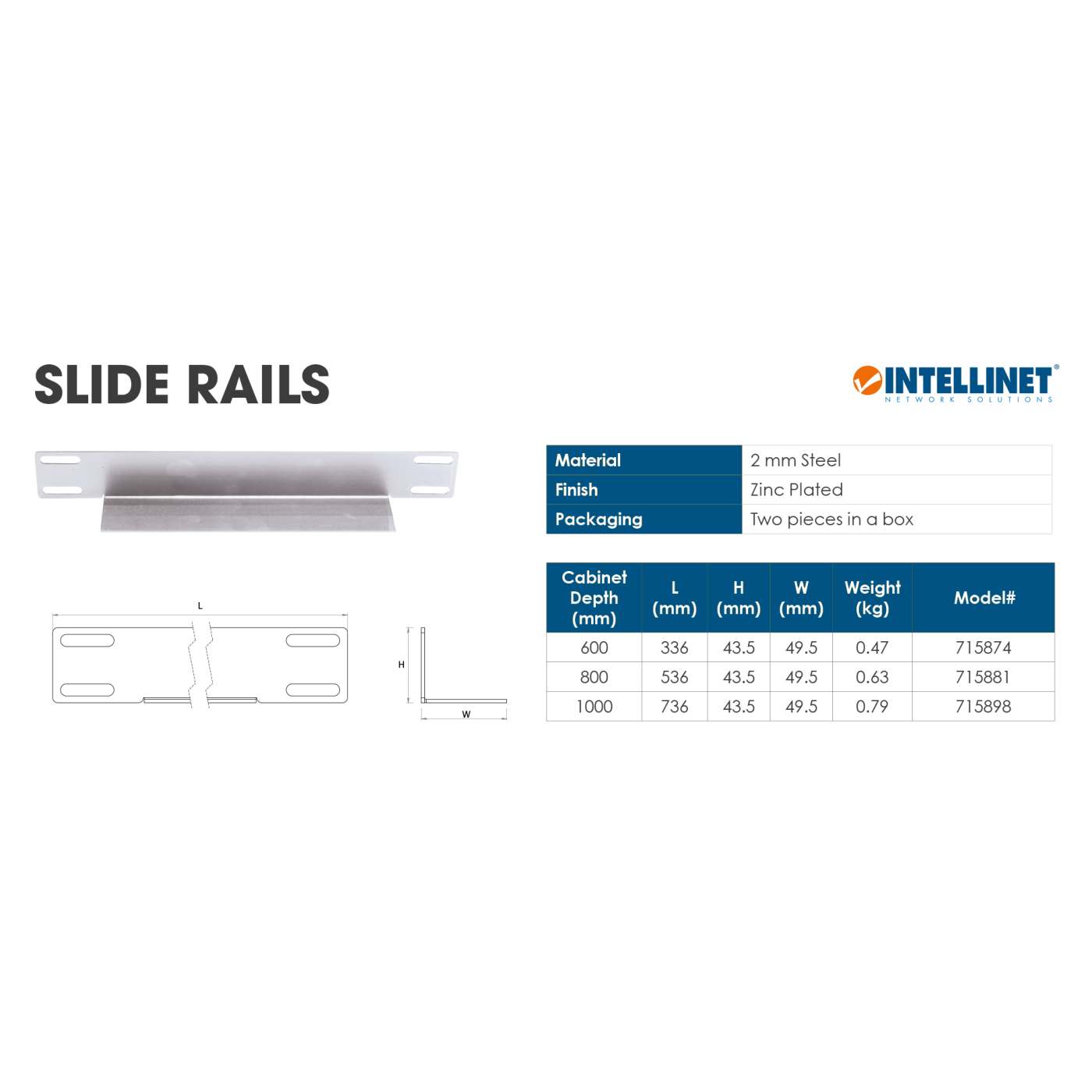 Slide Rails for 19" Cabinets Image 2