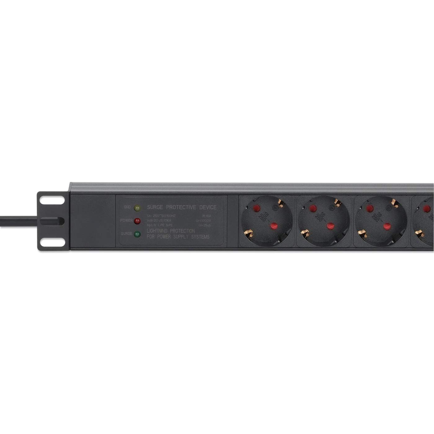 19" 1U Rack Mount 7-Output Power Distribution Unit (PDU) / Surge Protector Image 5