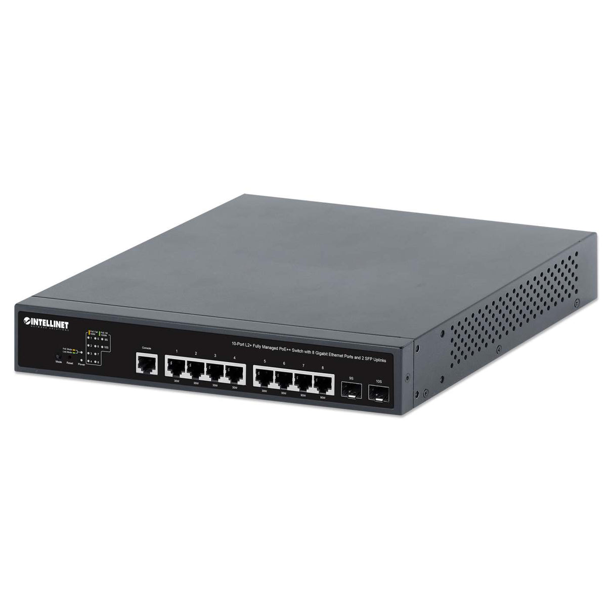 10-Port L2+ Fully Managed PoE++ Switch w/ 8 GbE Ports & 2 SFP Uplinks ...