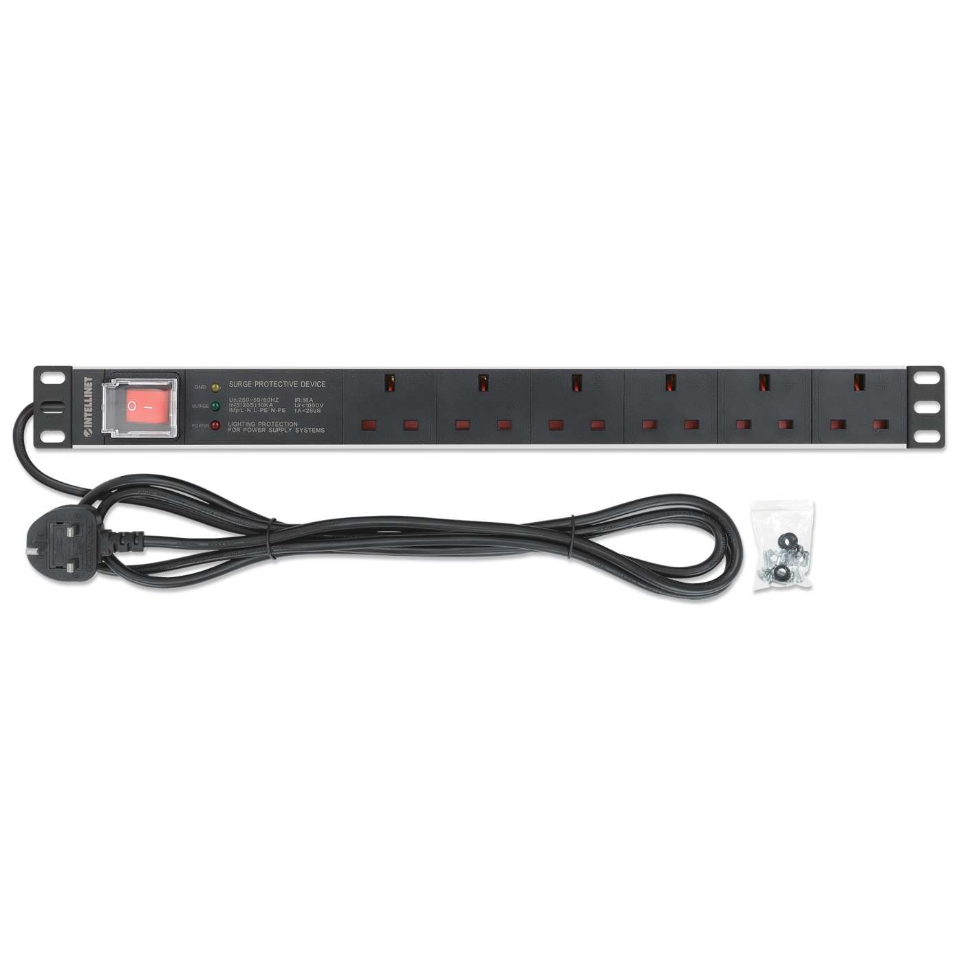 19" 1U Rack Mount 6-Output Power Distribution Unit (PDU) / Surge Protector Image 6