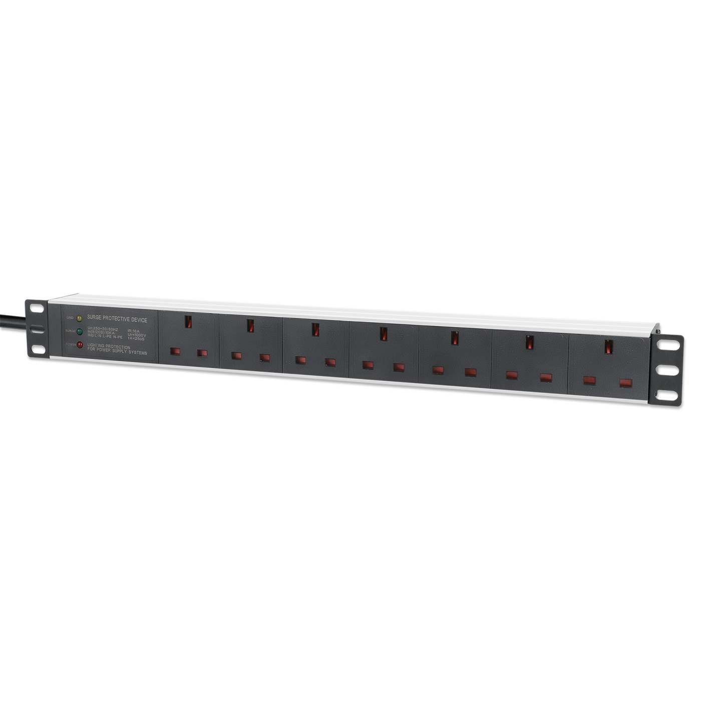 19" 1U Rack Mount 7-Output Power Distribution Unit (PDU) / Surge Protector Image 1