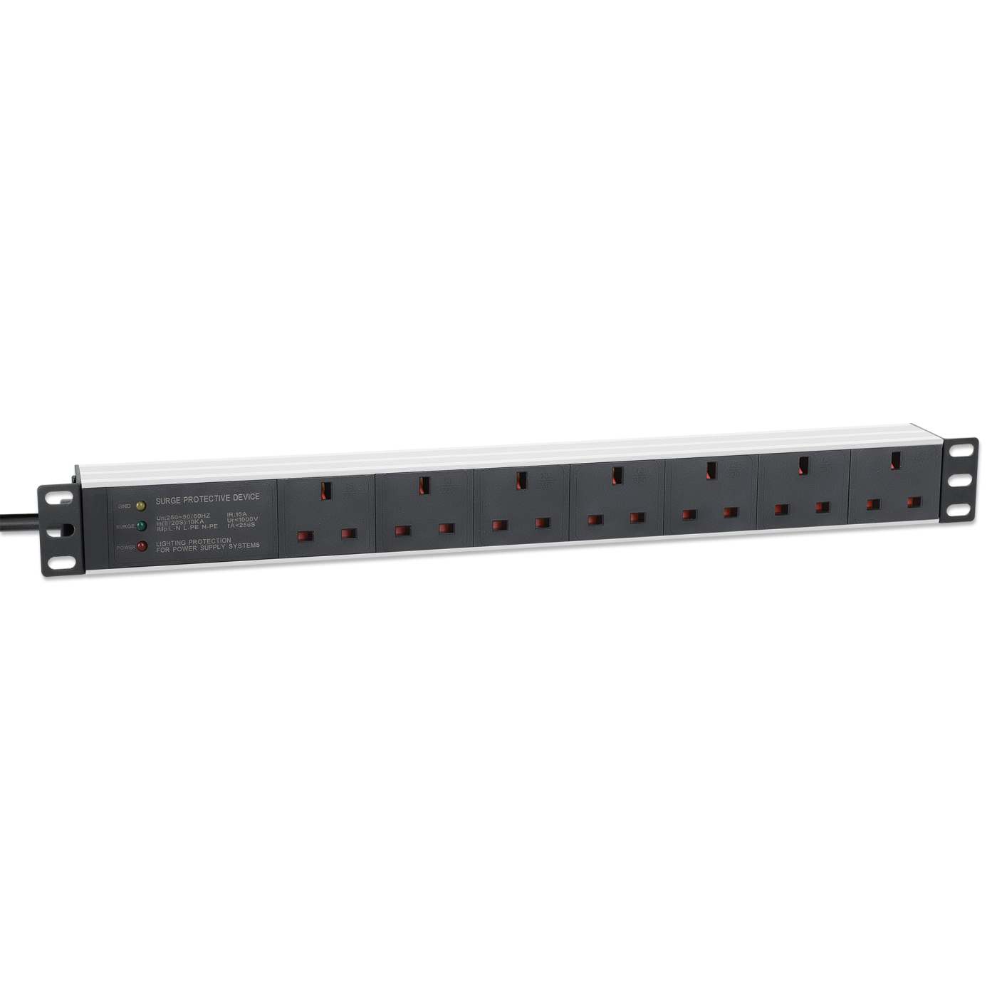 19" 1U Rack Mount 7-Output Power Distribution Unit (PDU) / Surge Protector Image 3