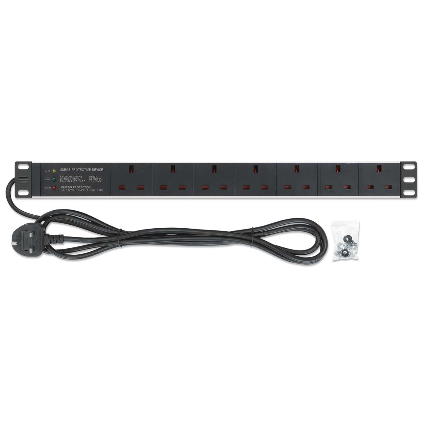 19" 1U Rack Mount 7-Output Power Distribution Unit (PDU) / Surge Protector Image 6