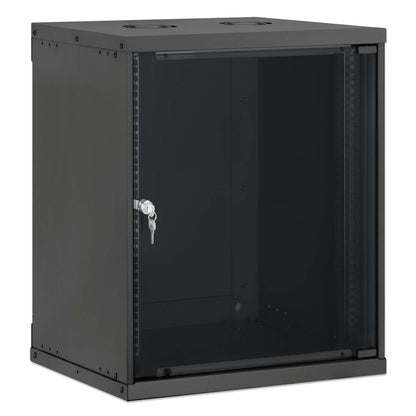 19" Basic Wall Mount Network Cabinet, 12U, 400 mm Depth, Black Image 2