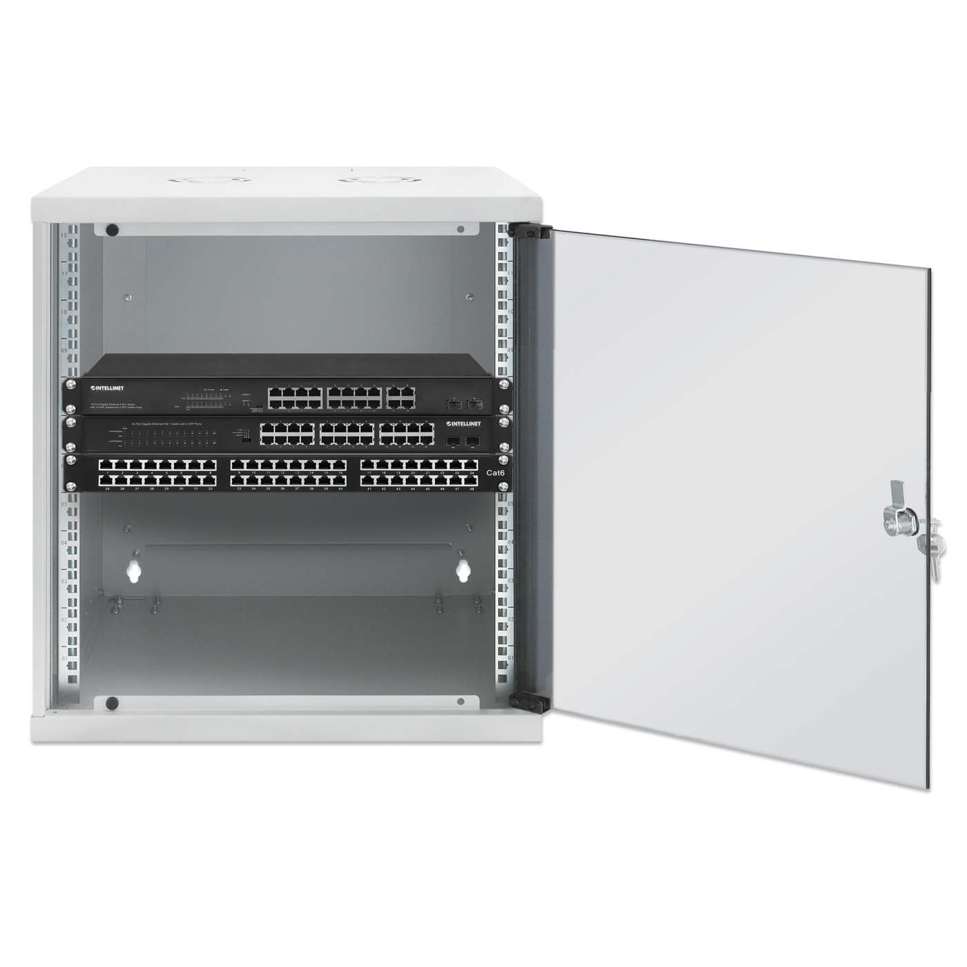 19" Basic Wall Mount Network Cabinet, 12U, 400 mm Depth, Gray Image 4