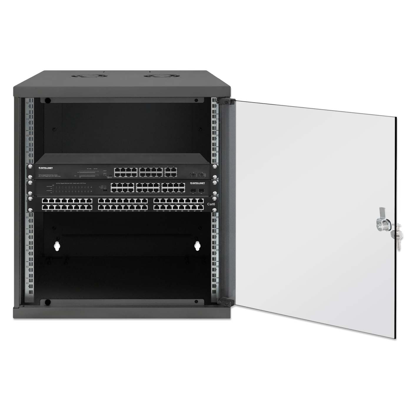 19" Basic Wall Mount Network Cabinet, 12U, 560 mm Depth, Black Image 4