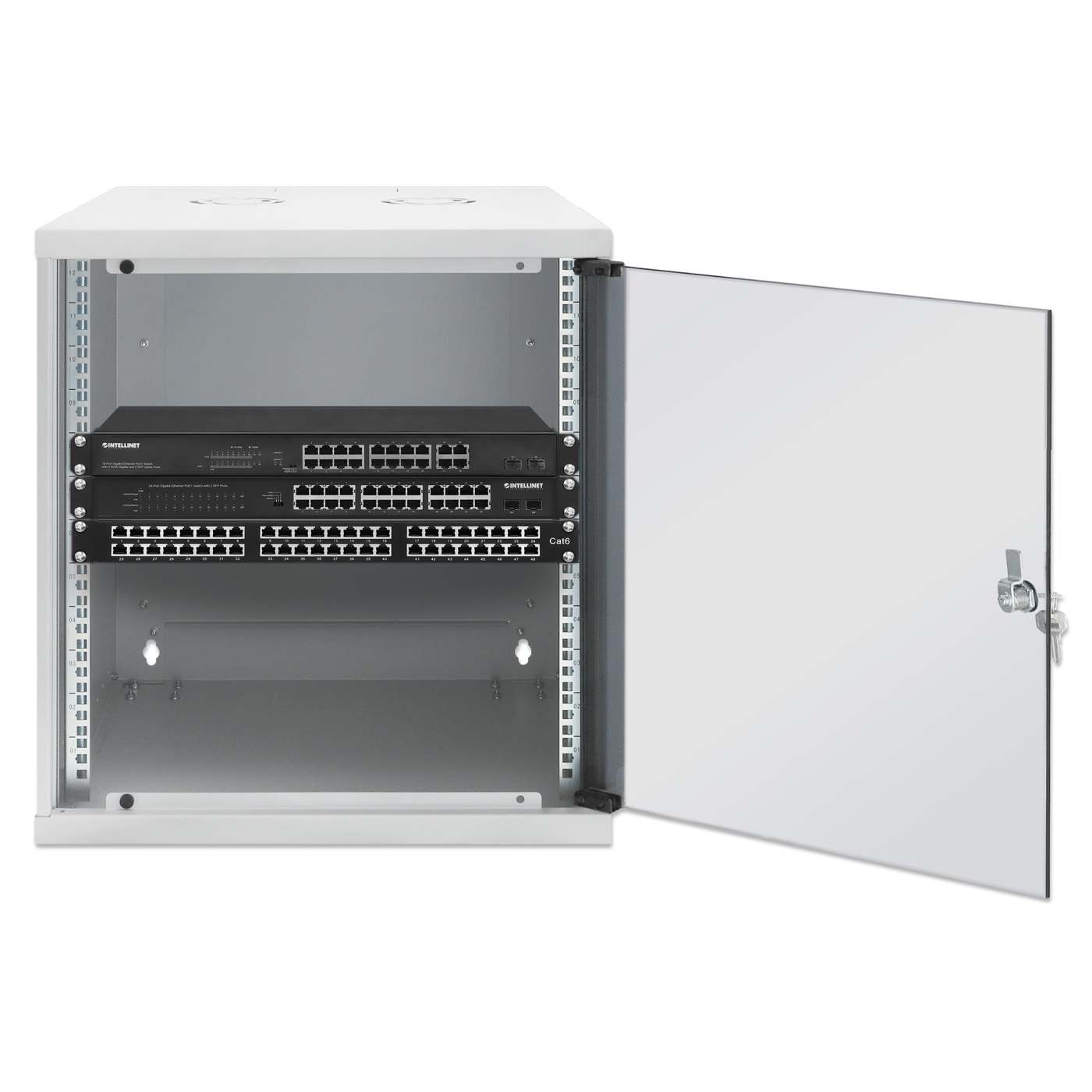 19" Basic Wall Mount Network Cabinet, 12U, 560 mm Depth, Gray Image 4