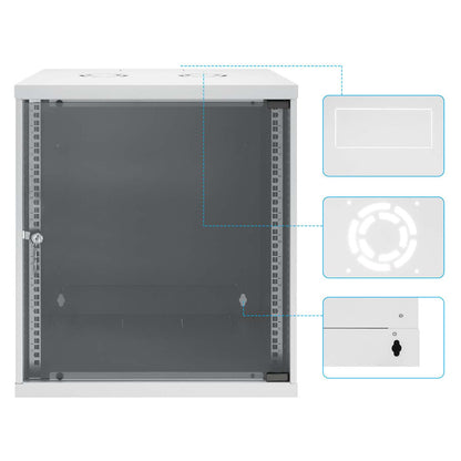 19" Basic Wall Mount Network Cabinet, 12U, 560 mm Depth, Gray Image 9