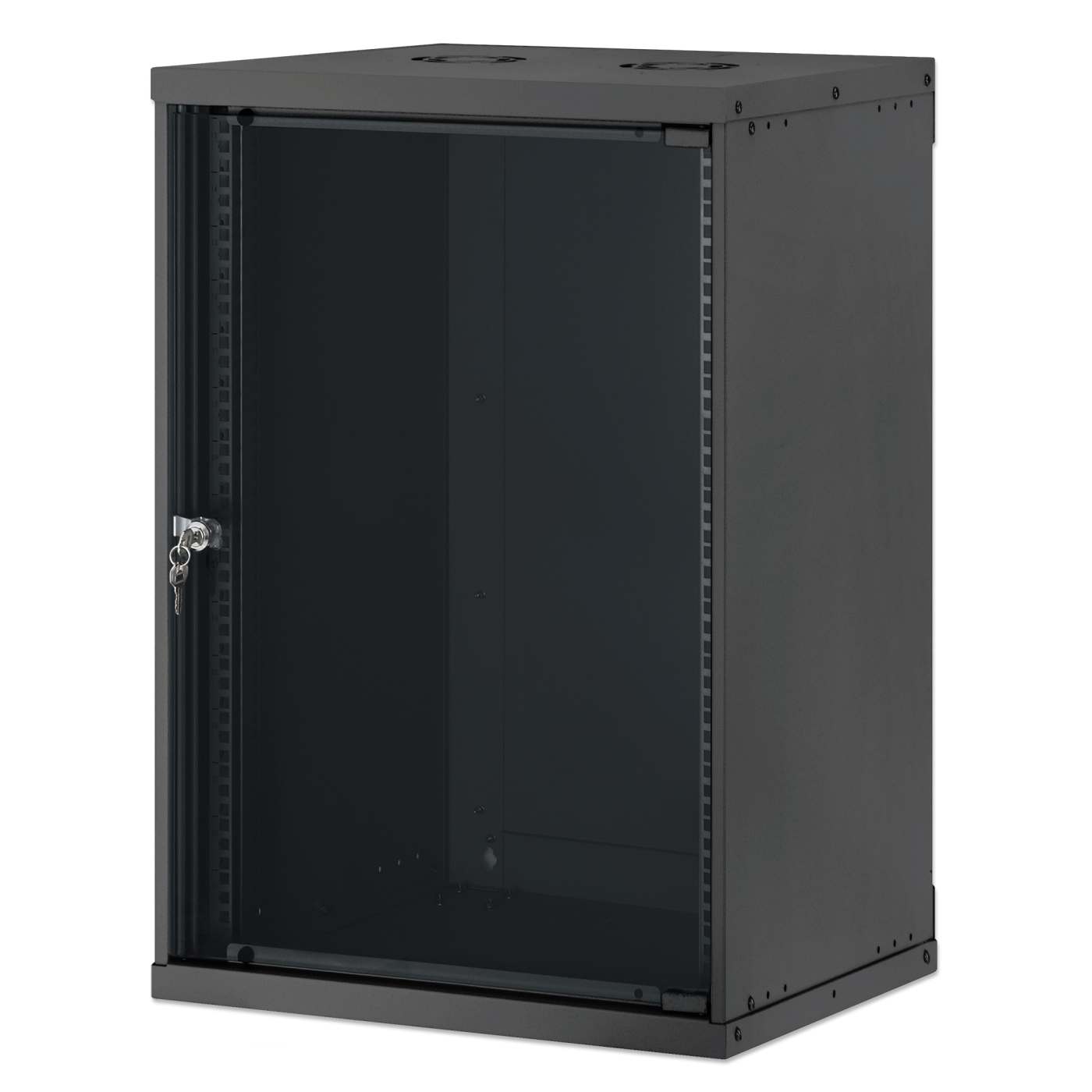 19" Basic Wall Mount Network Cabinet, 15U, 400 mm Depth, Black Image 1