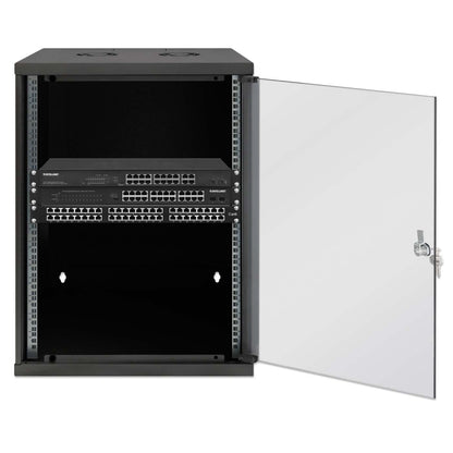 19" Basic Wall Mount Network Cabinet, 15U, 400 mm Depth, Black Image 4