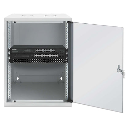 19" Basic Wall Mount Network Cabinet, 15U, 400 mm Depth, Gray Image 4