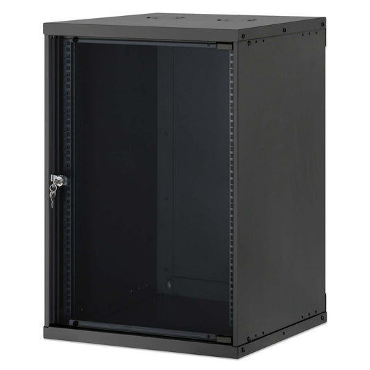 19" Basic Wall Mount Network Cabinet, 15U, 560 mm Depth, Black Image 1