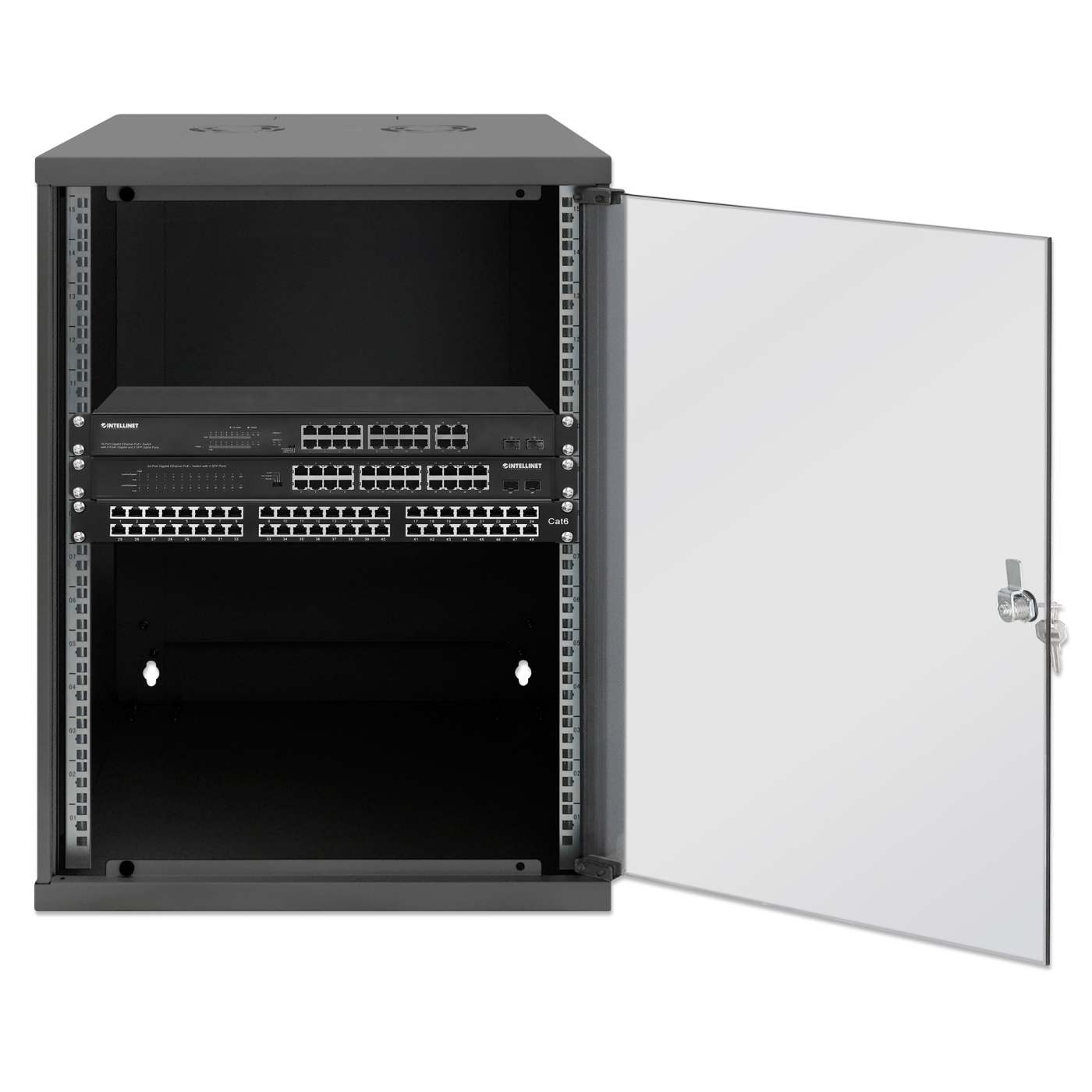 19" Basic Wall Mount Network Cabinet, 15U, 560 mm Depth, Black Image 4