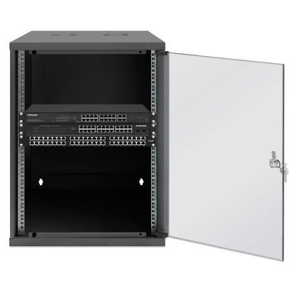 19" Basic Wall Mount Network Cabinet, 15U, 560 mm Depth, Black Image 4