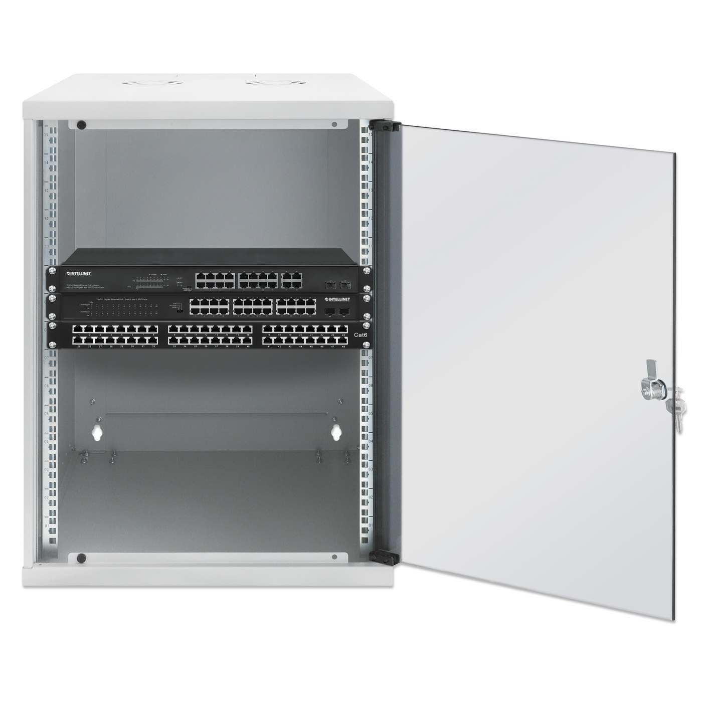 19" Basic Wall Mount Network Cabinet, 15U, 560 mm Depth, Gray Image 4