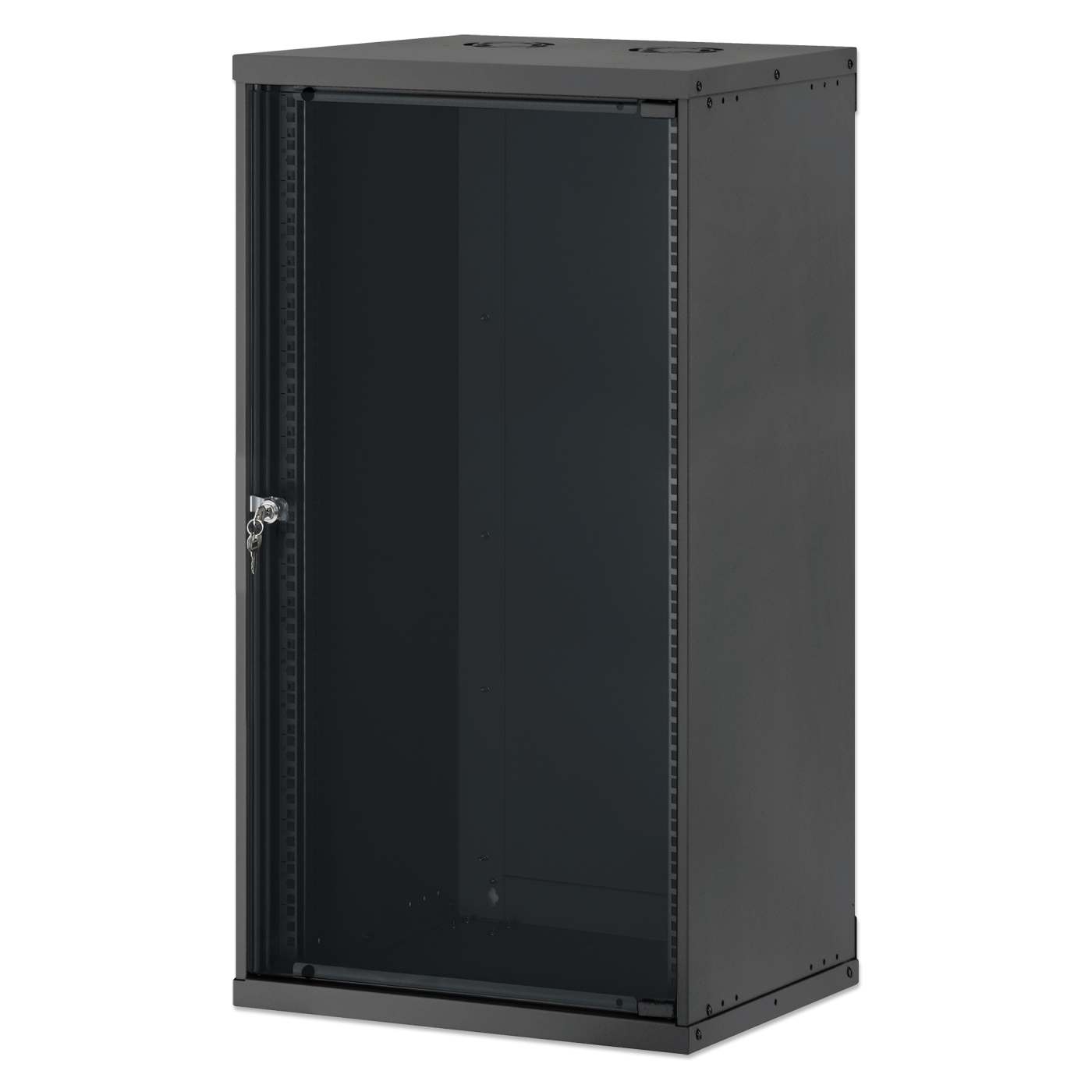 19" Basic Wall Mount Network Cabinet, 20U, 400 mm Depth, Black Image 1
