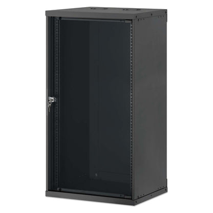 19" Basic Wall Mount Network Cabinet, 20U, 400 mm Depth, Black Image 1