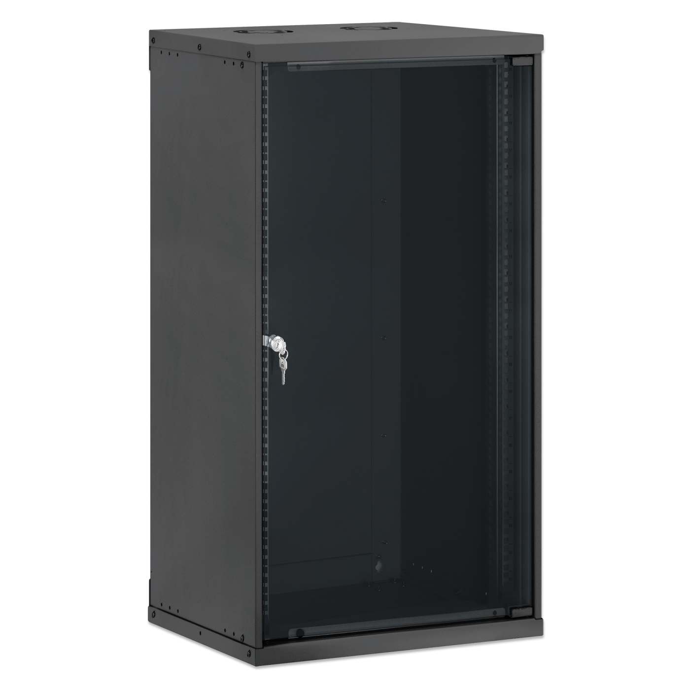 19" Basic Wall Mount Network Cabinet, 20U, 400 mm Depth, Black Image 2