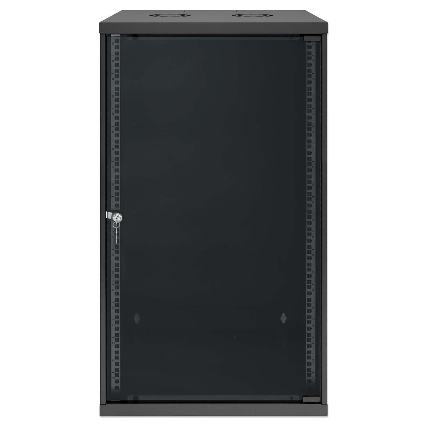 19" Basic Wall Mount Network Cabinet, 20U, 400 mm Depth, Black Image 3
