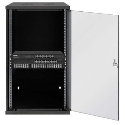 19" Basic Wall Mount Network Cabinet, 20U, 400 mm Depth, Black Image 4
