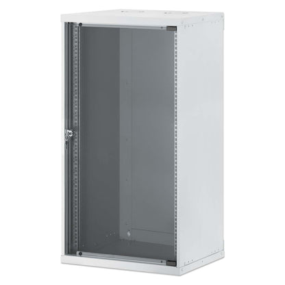 19" Basic Wall Mount Network Cabinet, 20U, 400 mm Depth, Gray Image 1