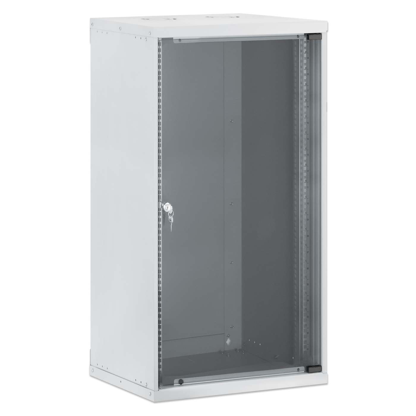 19" Basic Wall Mount Network Cabinet, 20U, 400 mm Depth, Gray Image 2