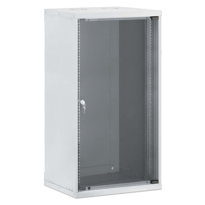 19" Basic Wall Mount Network Cabinet, 20U, 400 mm Depth, Gray Image 2