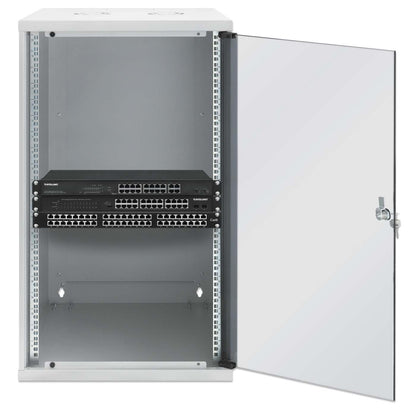 19" Basic Wall Mount Network Cabinet, 20U, 400 mm Depth, Gray Image 4