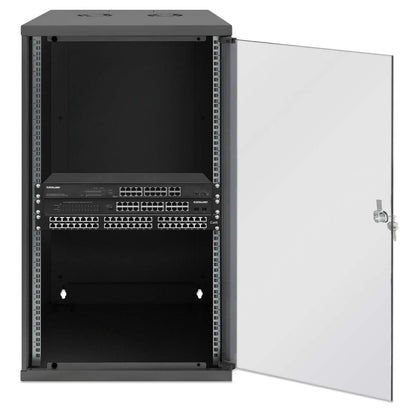 19" Basic Wall Mount Network Cabinet, 20U, 560 mm Depth, Black Image 4