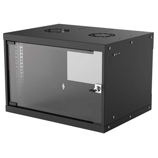 19" Basic Wallmount Cabinet, 6U, 400 mm Depth, Black Image 1