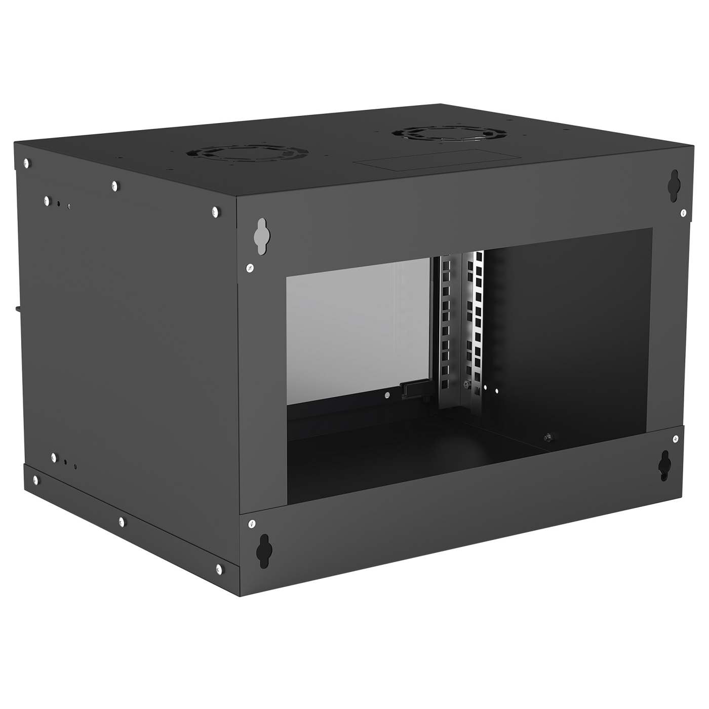 19" Basic Wallmount Cabinet, 6U, 400 mm Depth, Black Image 2