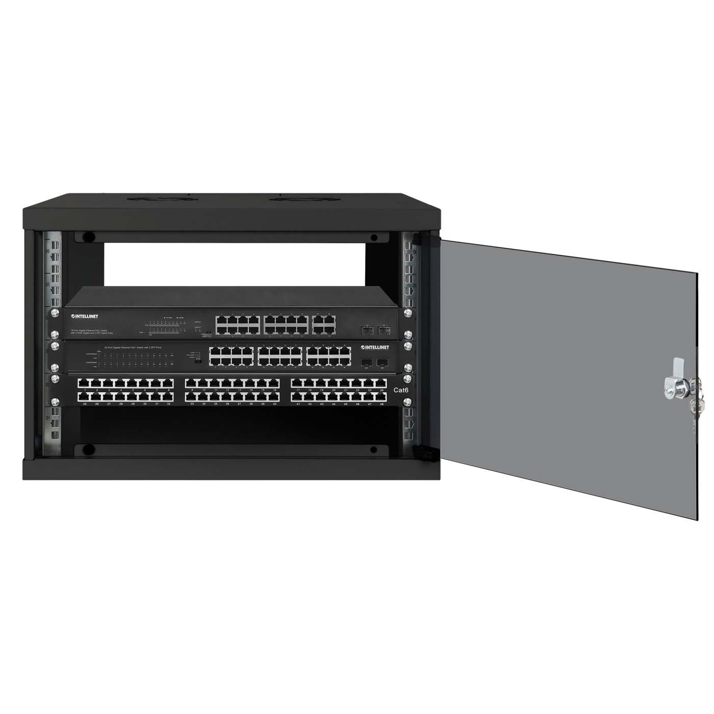 19" Basic Wallmount Cabinet, 6U, 560 mm Depth, Black Image 4