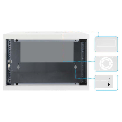 19" Basic Wallmount Cabinet, 6U, 560 mm Depth, Gray Image 8