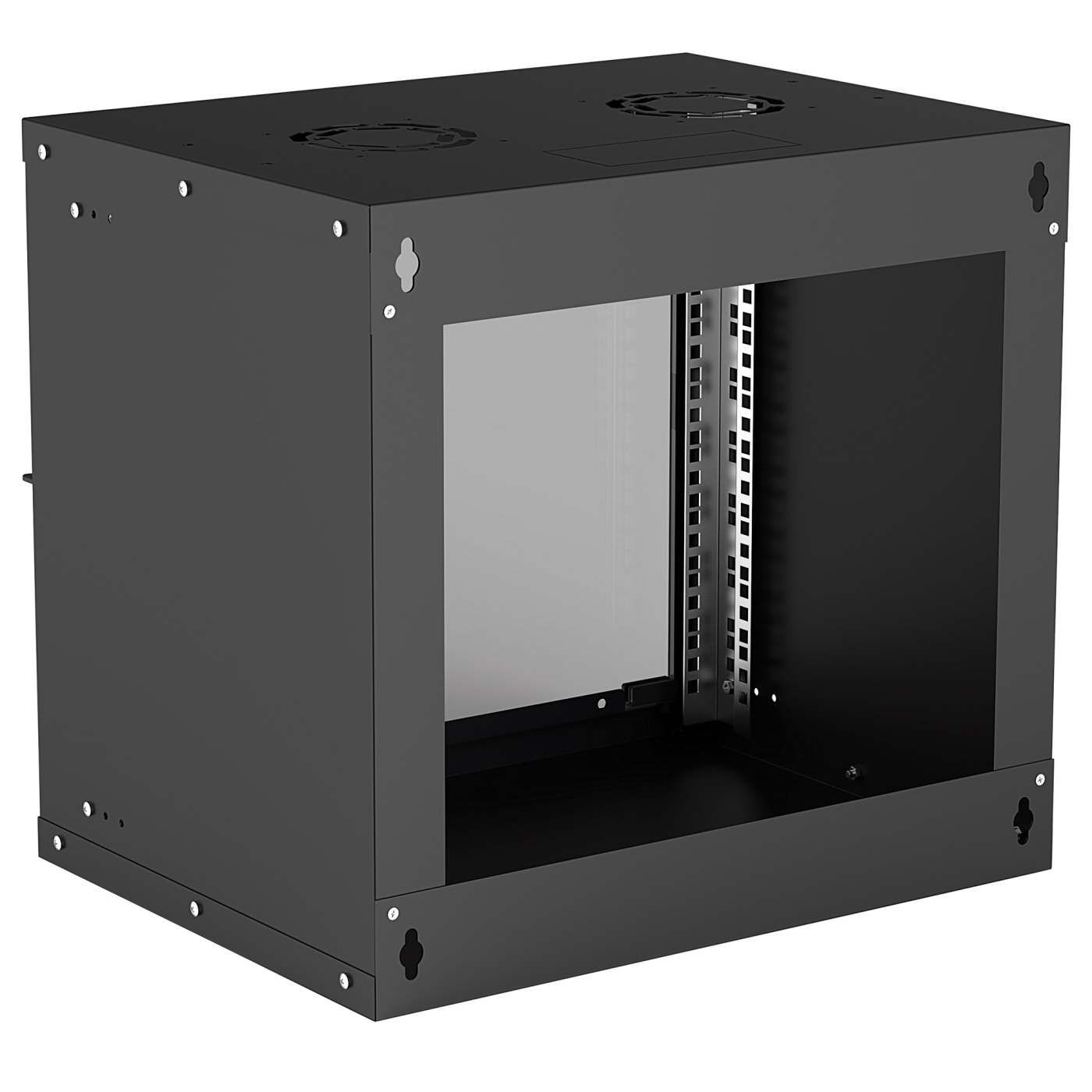 19" Basic Wallmount Cabinet, 9U, 400 mm Depth, Black Image 2