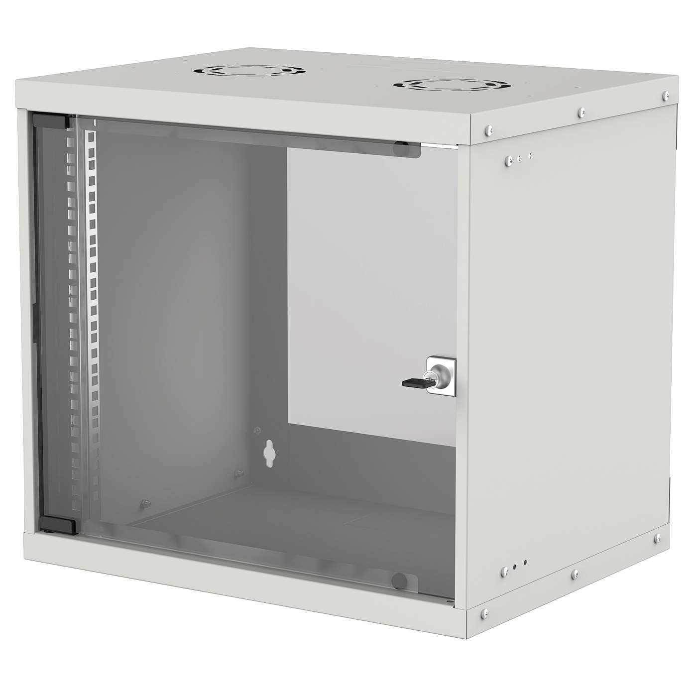 19" Basic Wallmount Cabinet, 9U, 400 mm Depth, Gray Image 1