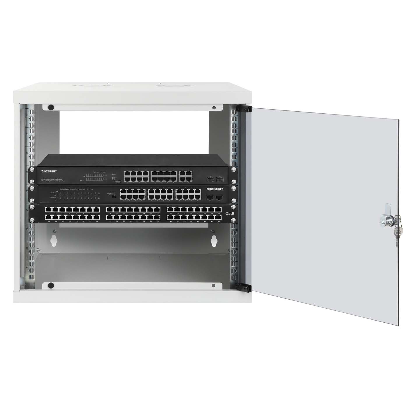 19" Basic Wallmount Cabinet, 9U, 400 mm Depth, Gray Image 4