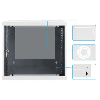19" Basic Wallmount Cabinet, 9U, 560 mm Depth, Gray Image 8