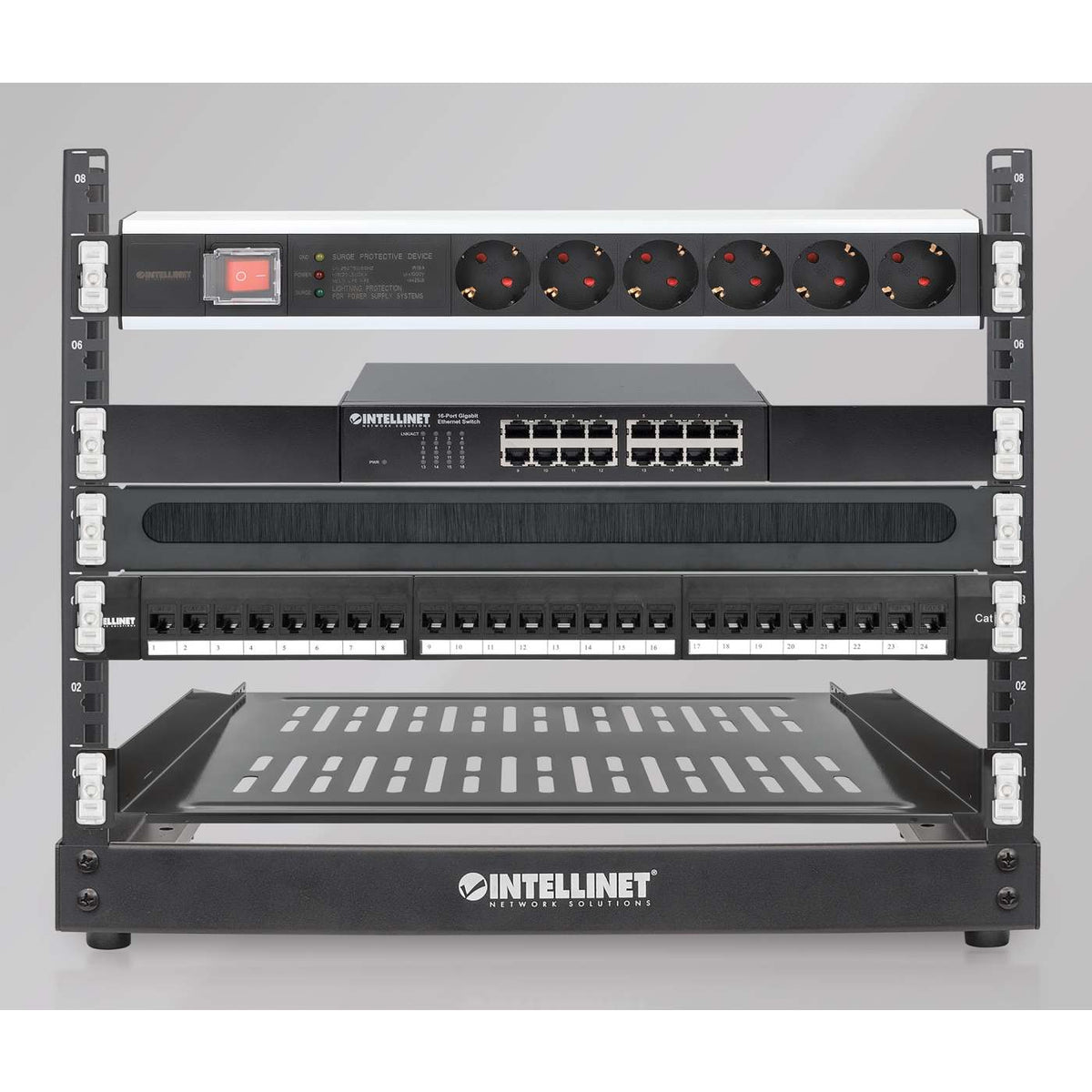 19" Cantilever Shelf, 2U, 400 mm (15.8 in.) Depth, Black Image 7