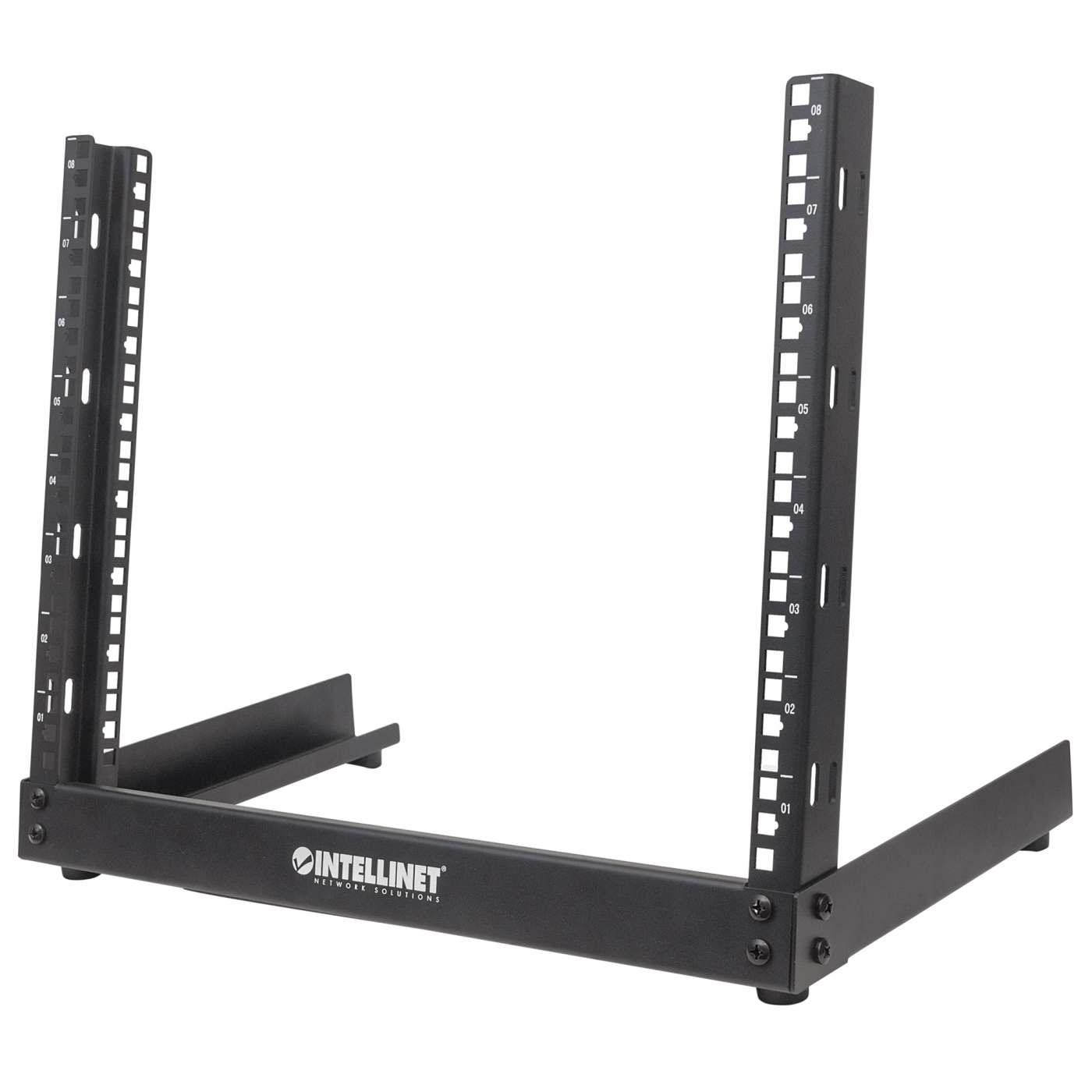 19" Desktop 2-Post Open Frame Network Rack, 8U Image 1