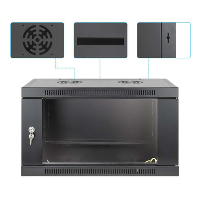 19" Toolless Wall Mount Network Cabinet, 6U, 450 mm (17.7 in.) Depth, Black Image 10