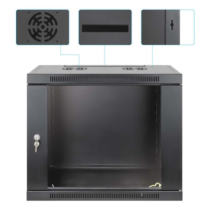19" Toolless Wall Mount Network Cabinet, 9U, 450 mm (17.7 in.) Depth, Black Image 10