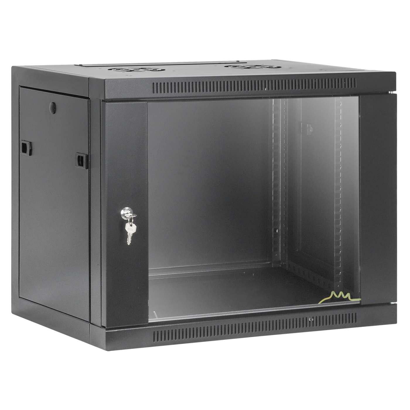 19" Toolless Wall Mount Network Cabinet, 9U, 450 mm (17.7 in.) Depth, Black Image 2