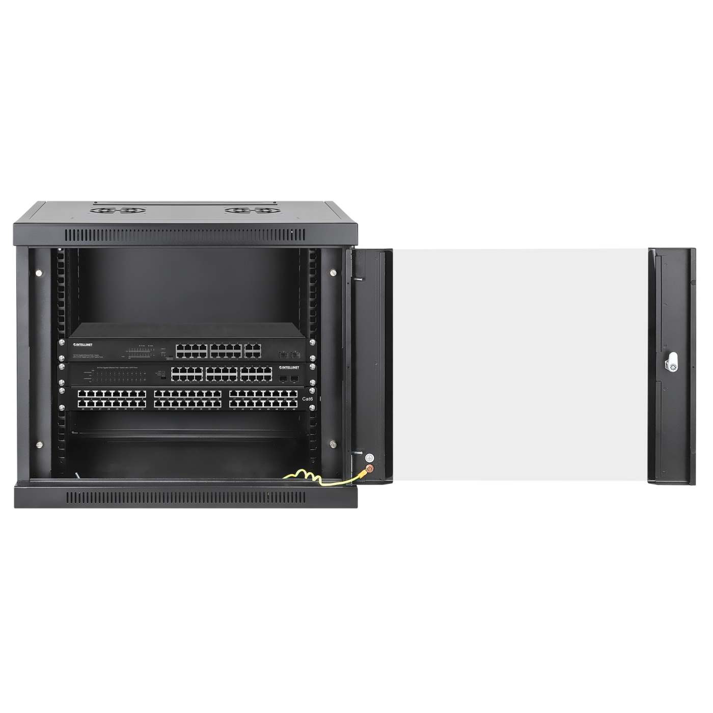 19" Toolless Wall Mount Network Cabinet, 9U, 450 mm (17.7 in.) Depth, Black Image 4
