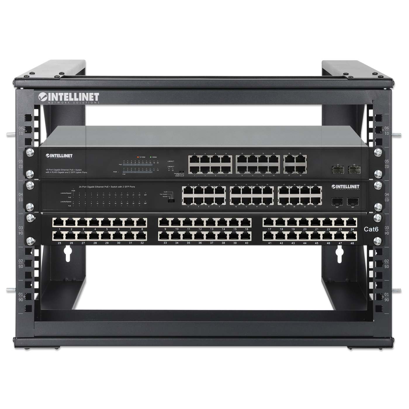 19" Wall Mount 2-Post Open Frame Network Rack, 6U Image 7