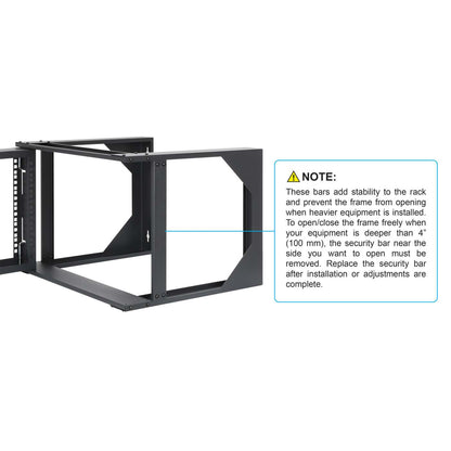19" Wall Mount 2-Post Open Frame Network Rack, 6U Image 8