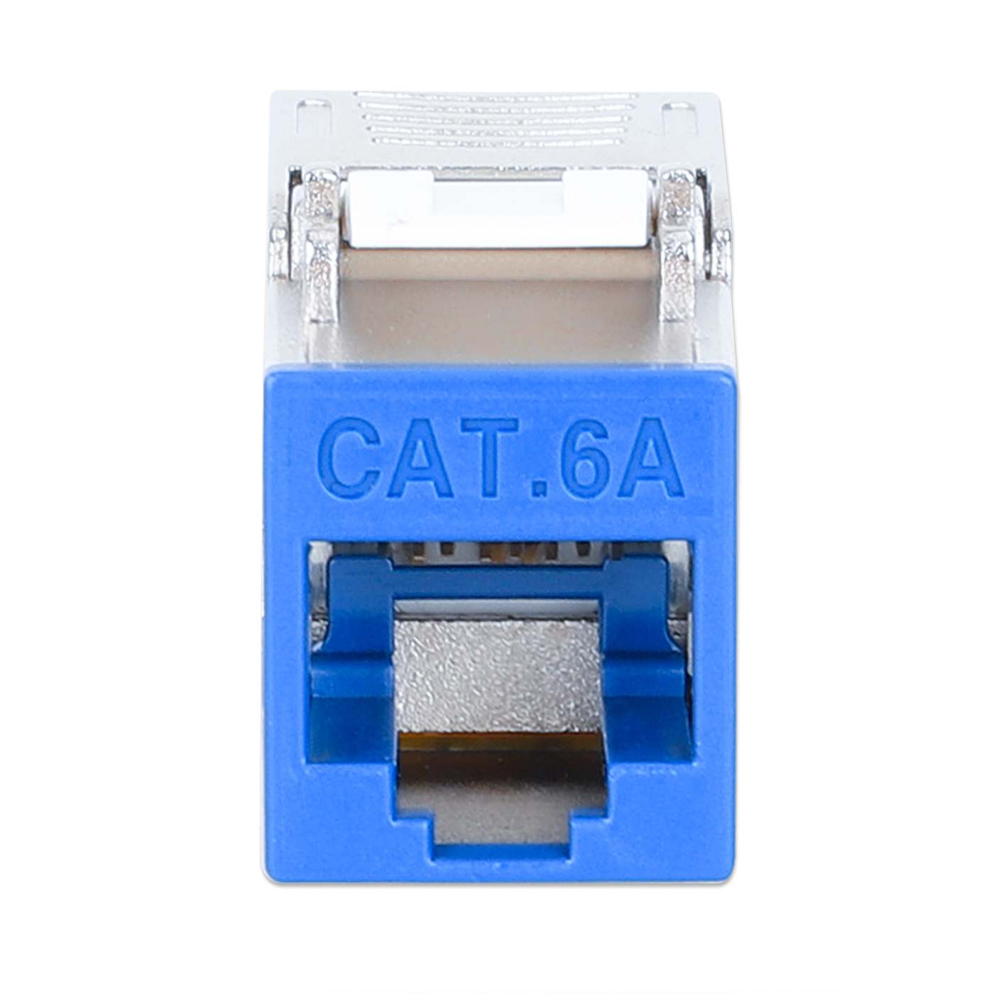 Cat6a 10G Shielded Toolless Slim Keystone Jack, Blue Image 3