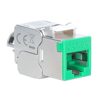 Cat6a 10G Shielded Toolless Slim Keystone Jack, Green Image 2