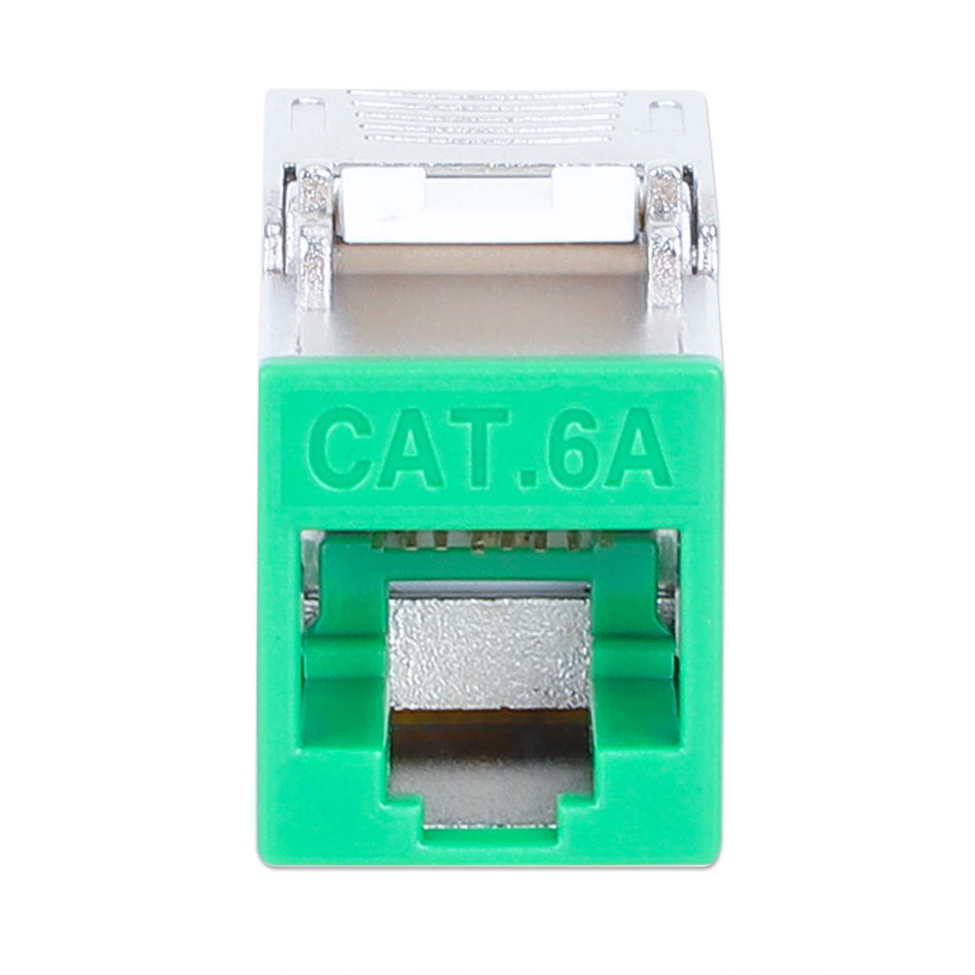 Cat6a 10G Shielded Toolless Slim Keystone Jack, Green Image 3