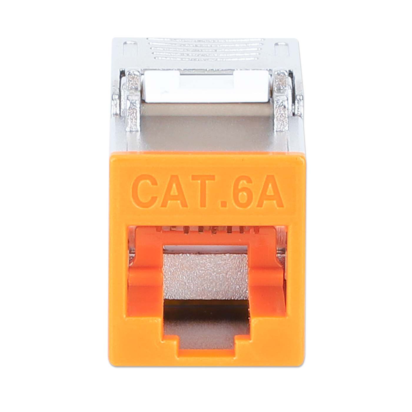 Cat6a 10G Shielded Toolless Slim Keystone Jack, Orange Image 3