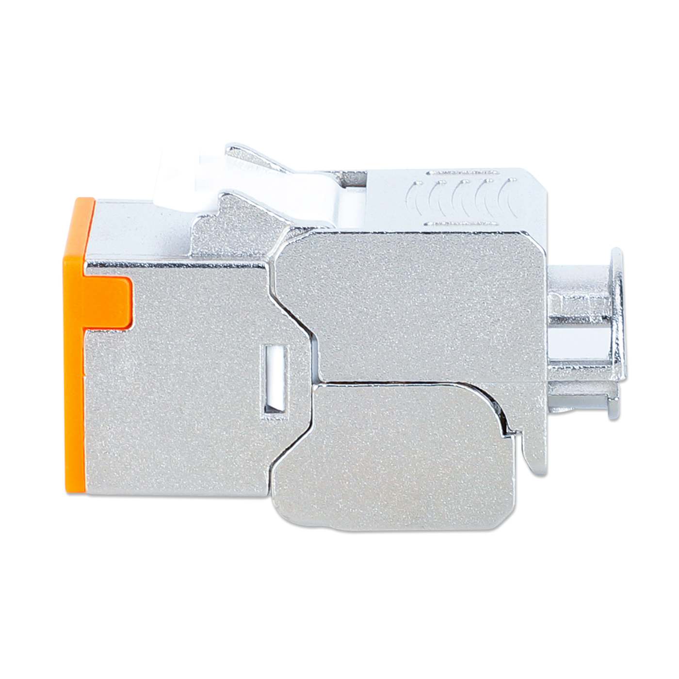 Cat6a 10G Shielded Toolless Slim Keystone Jack, Orange Image 5